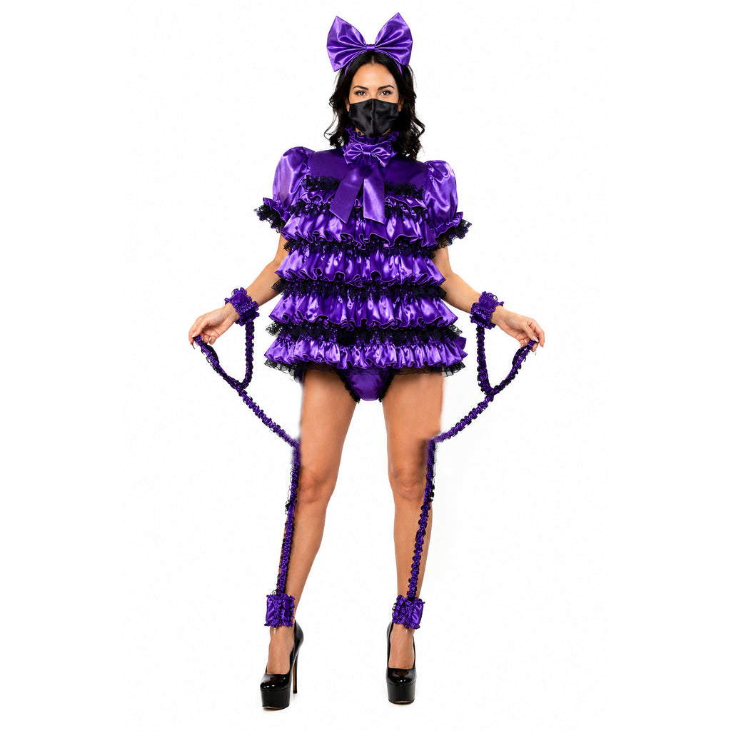 Purple Satin Bodysuit G3906