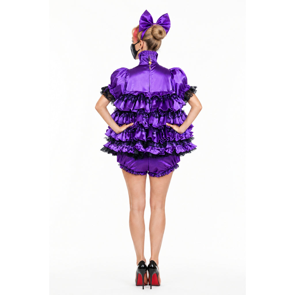 Purple Satin Bodysuit G3906