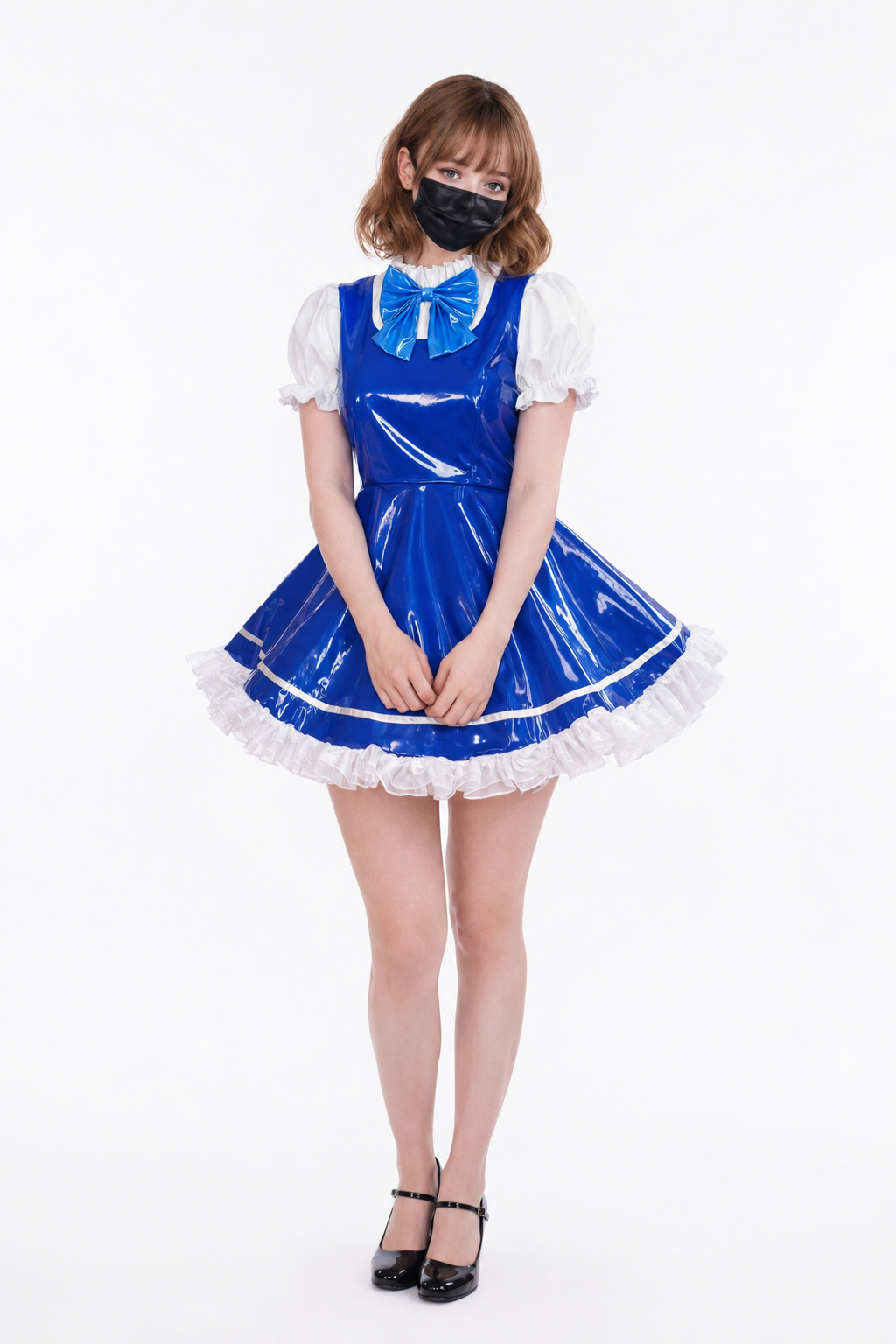 Blue Thin PVC Dress G3907