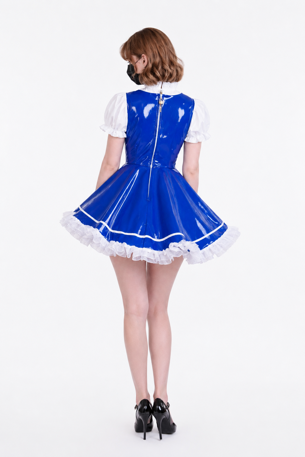 Blue Thin PVC Dress G3907