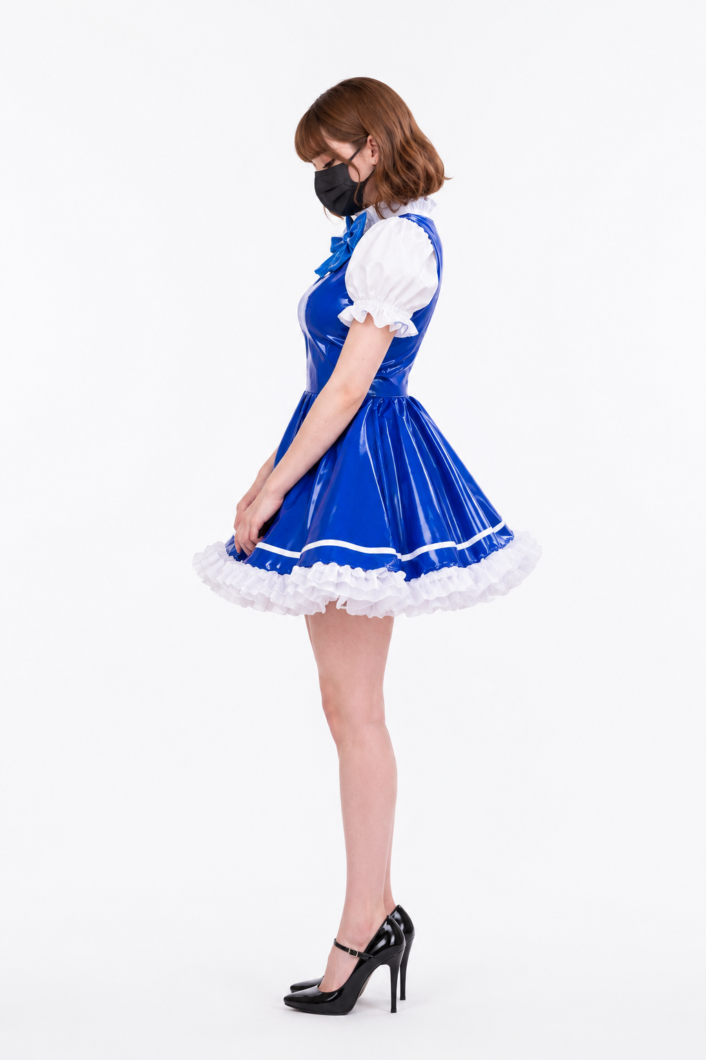 Blue Thin PVC Dress G3907