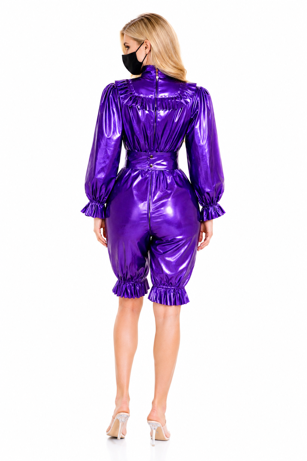 Purple Thin PVC Bodysuit G3911