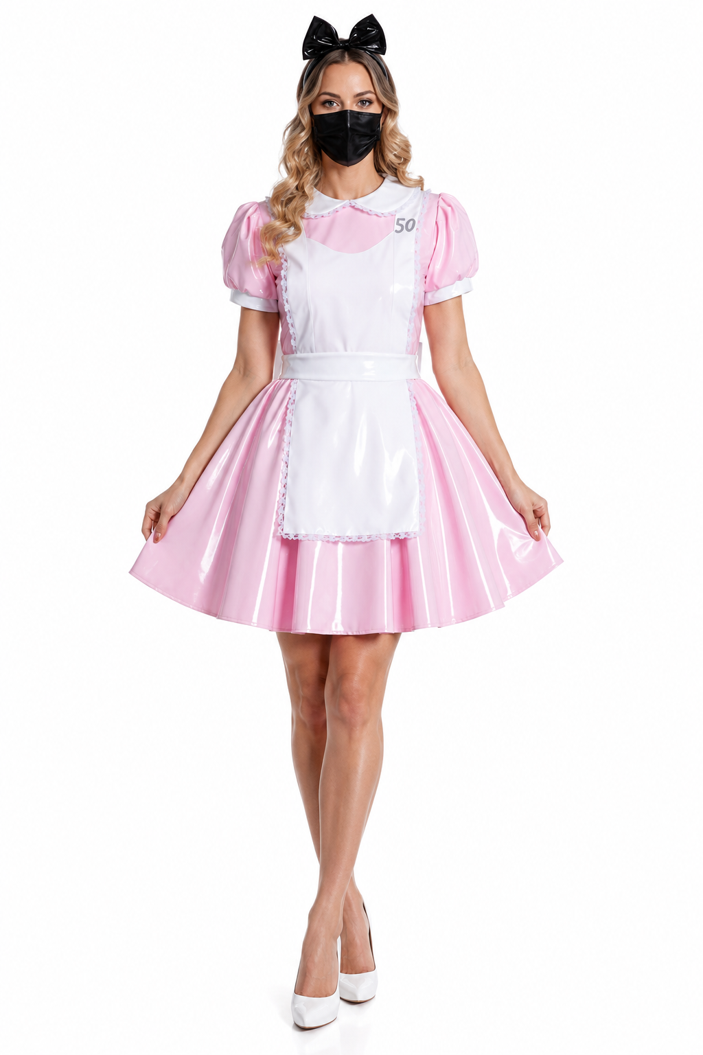 Baby Pink Thin PVC Dress G3913