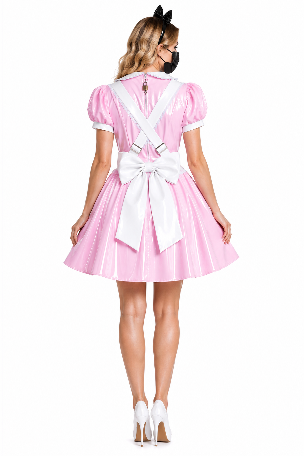 Baby Pink Thin PVC Dress G3913