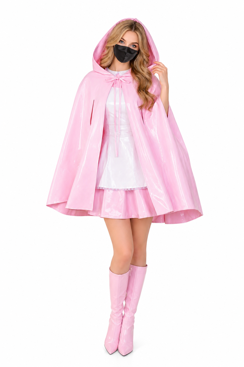 Baby Pink Thin PVC Dress G3913