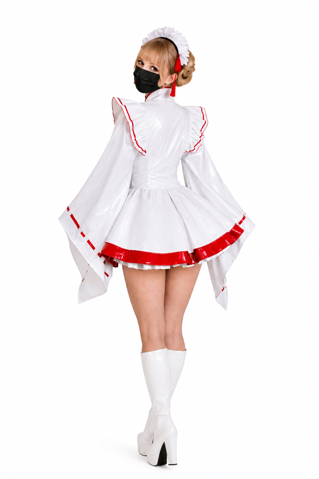 White Heavy PVC Dress G3915