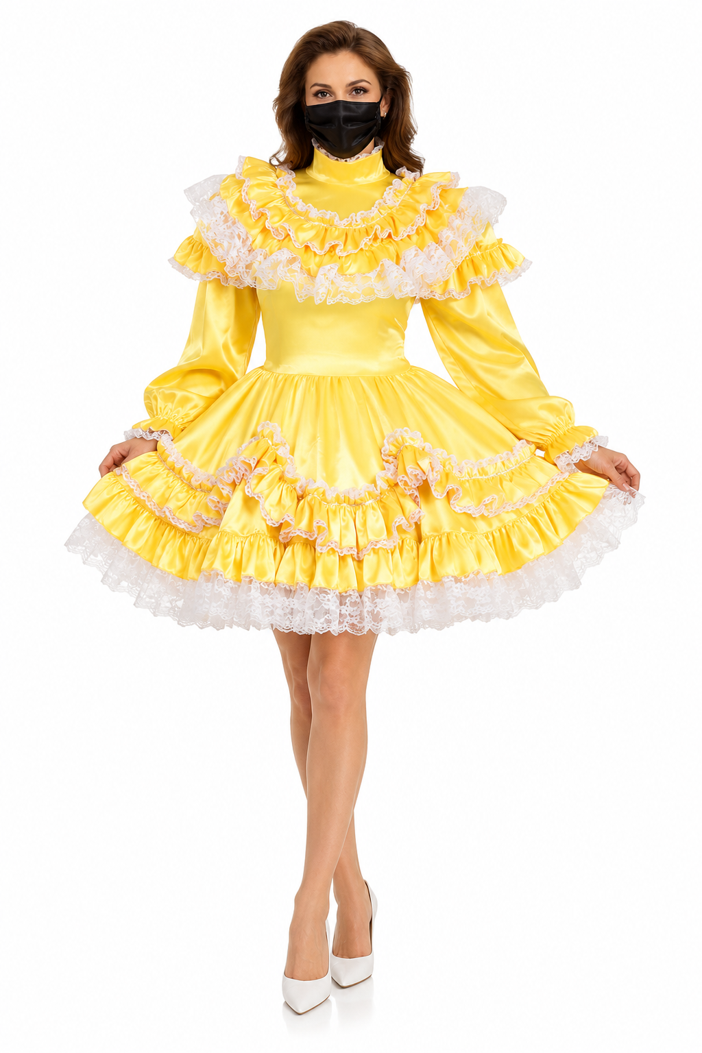 Yellow Satin Dress G3918
