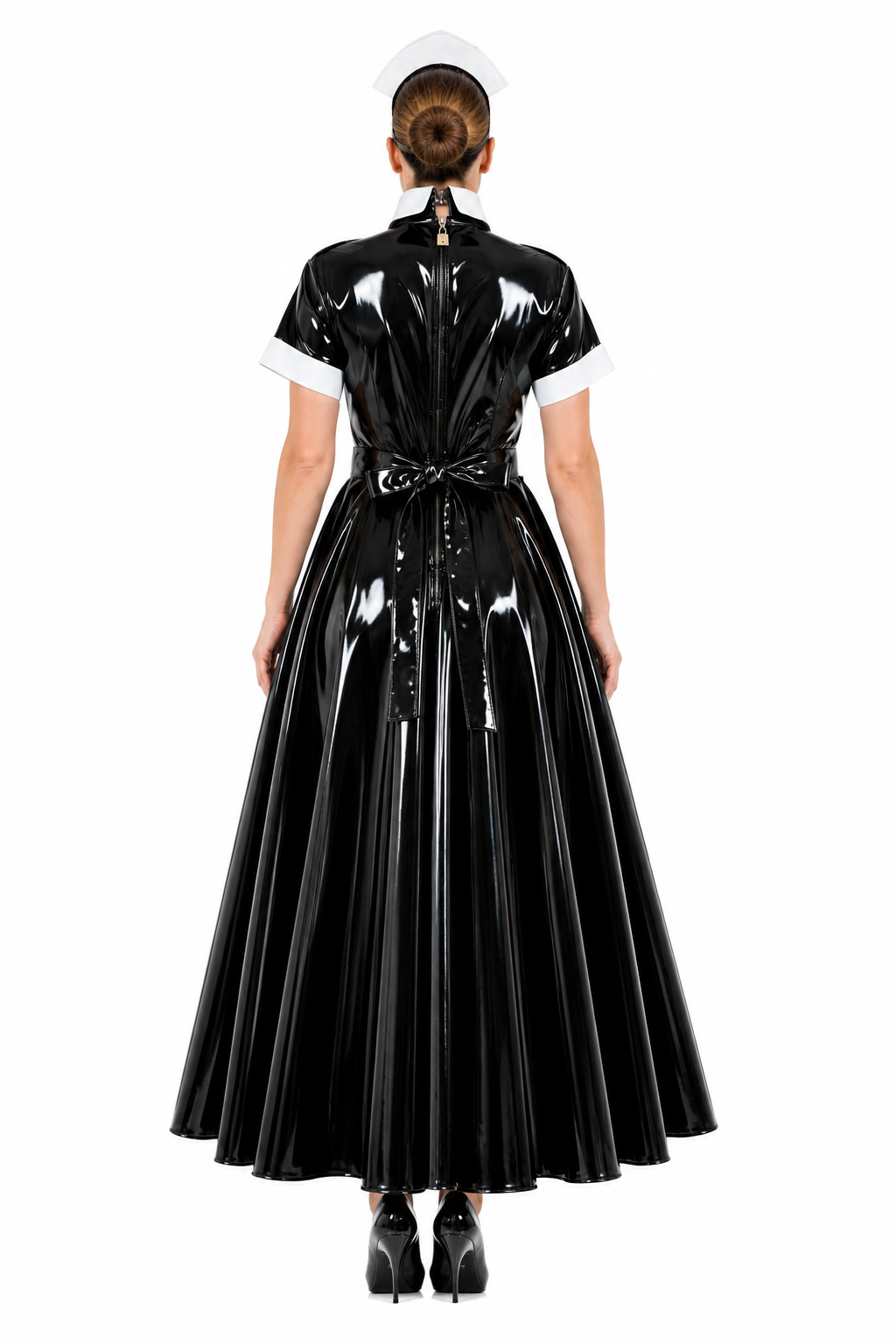 Black Thin PVC Dress G3919