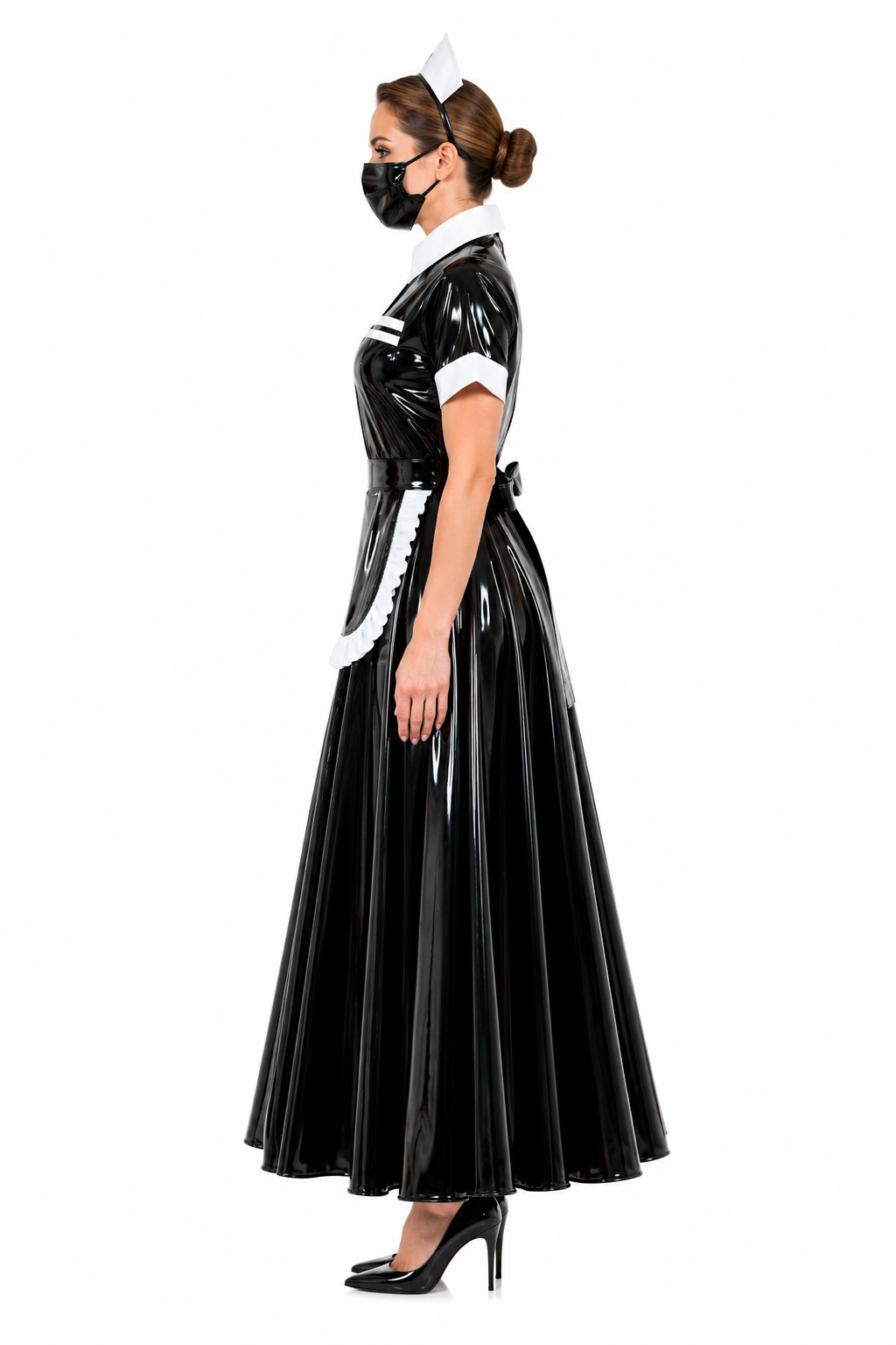 Black Thin PVC Dress G3919