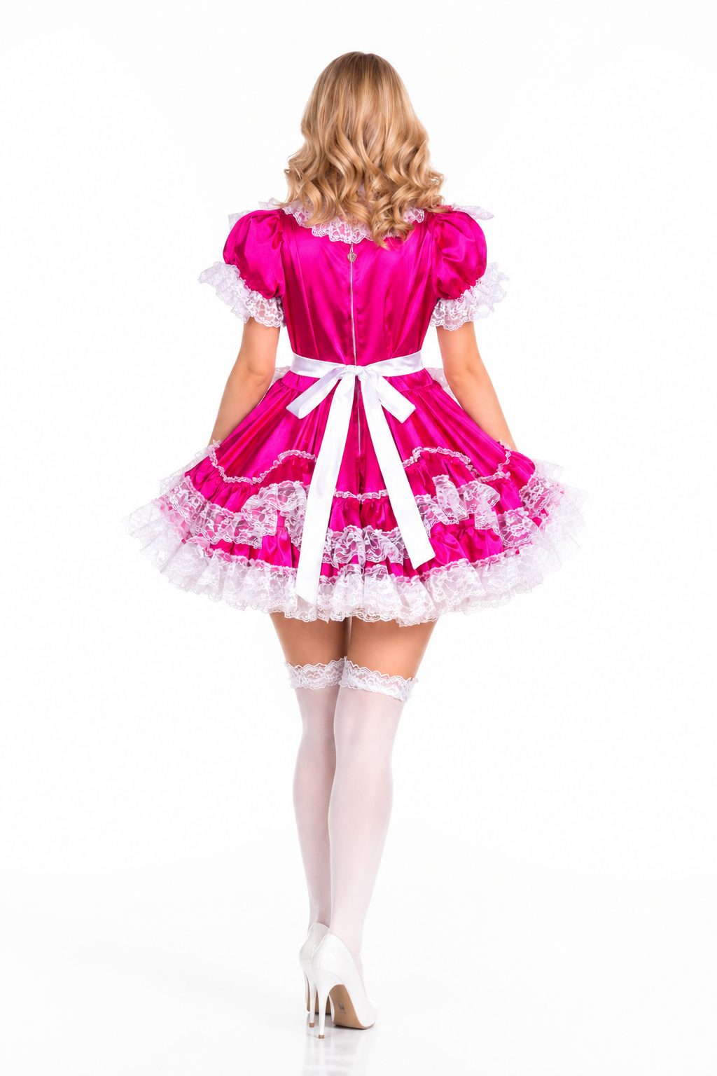Hot Pink Satin Dress G3928