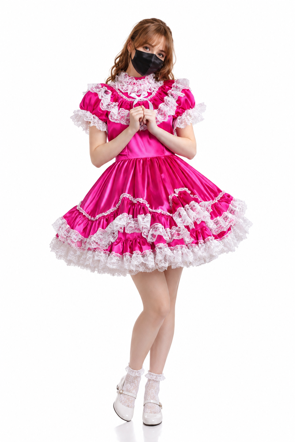 Hot Pink Satin Dress G3929