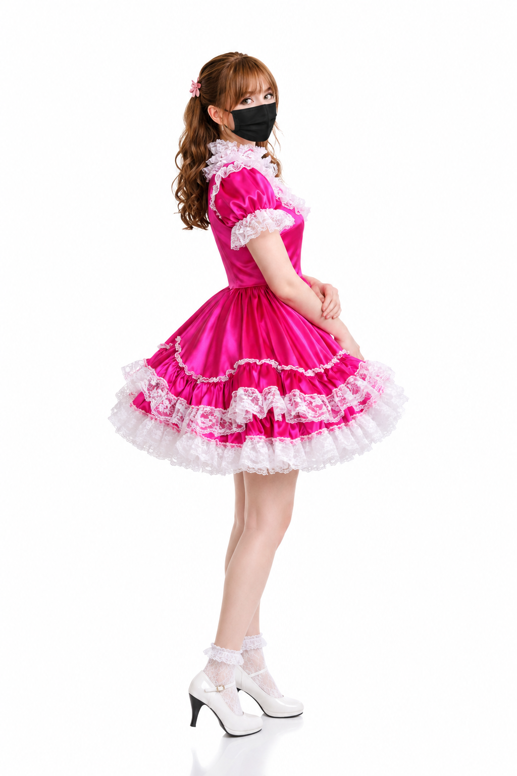 Hot Pink Satin Dress G3929