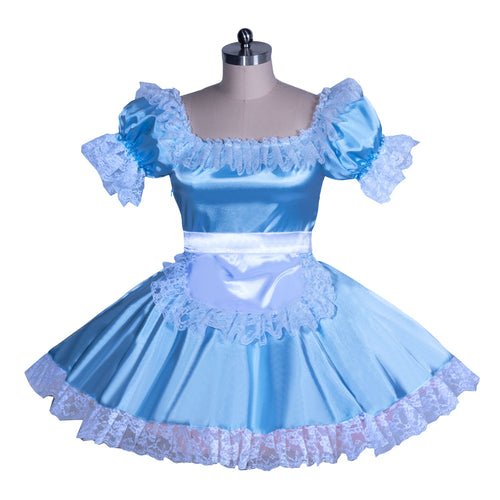 Robe en satin bleu clair pour bébé G3930