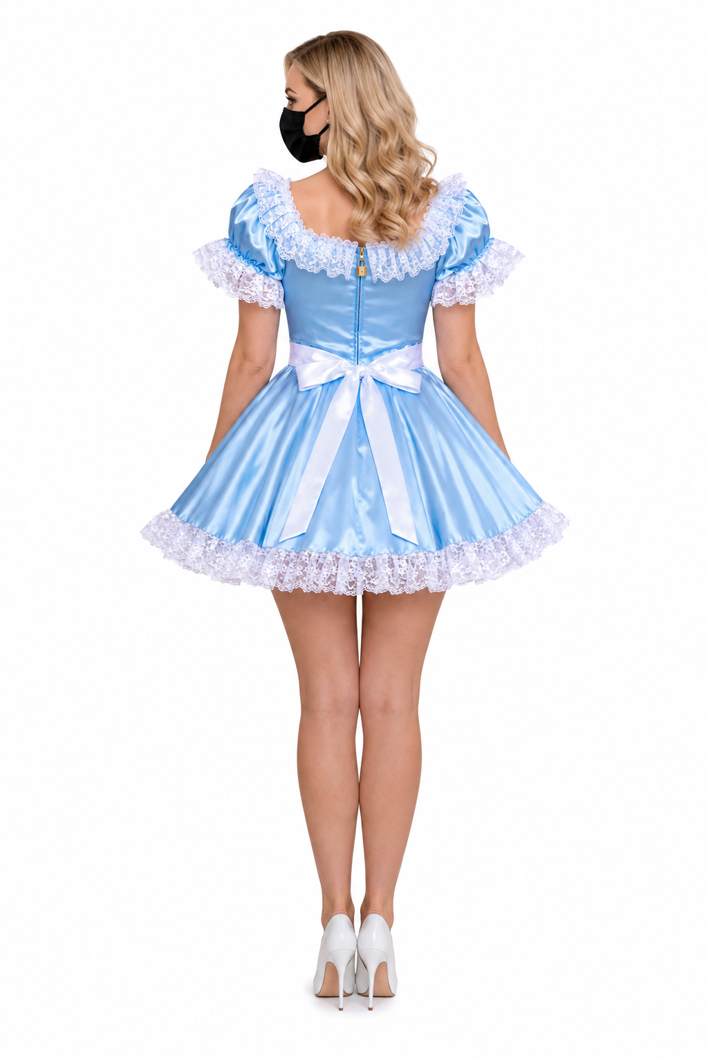 Baby Blue Satin Dress G3930