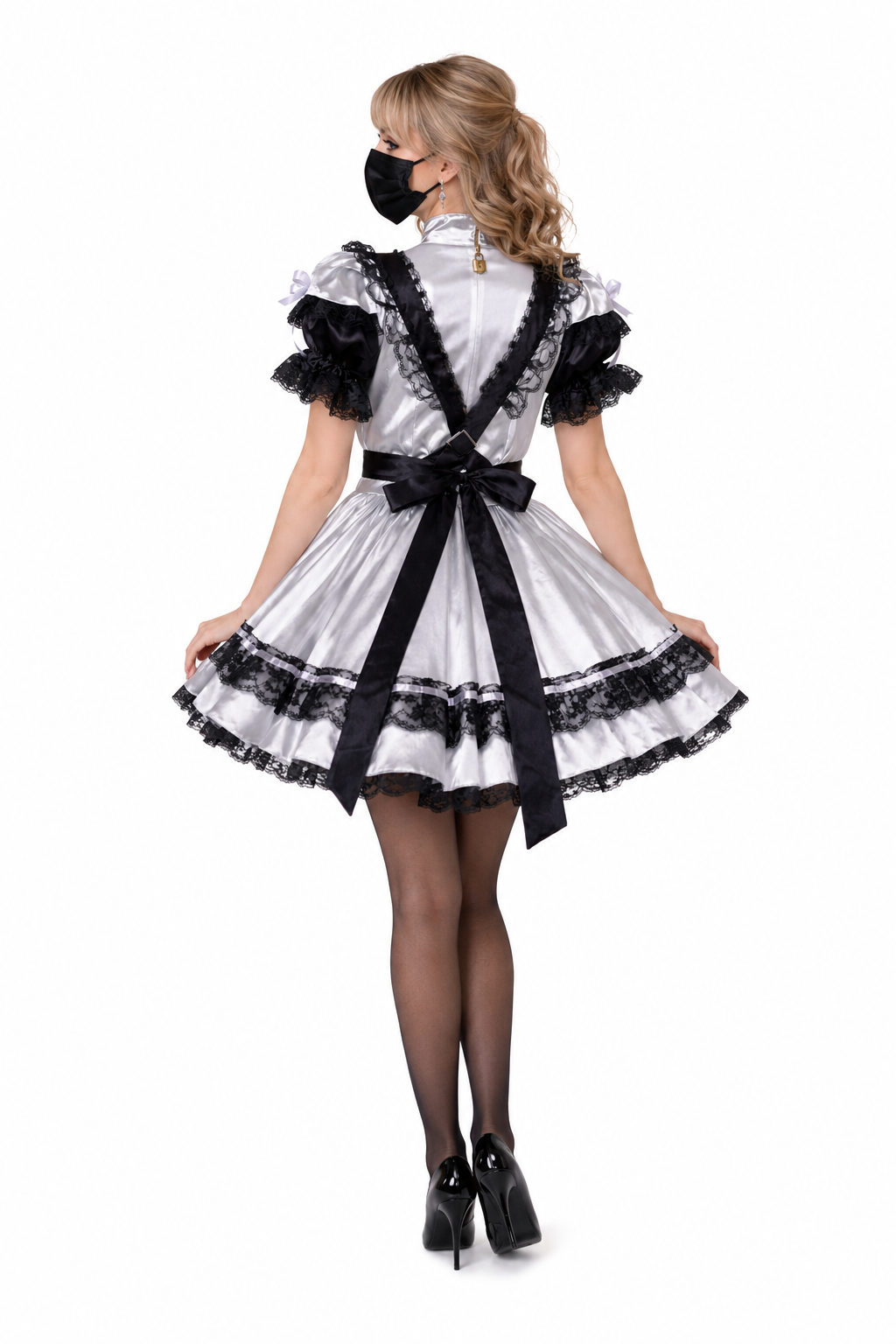 Silver Satin Dress G3932
