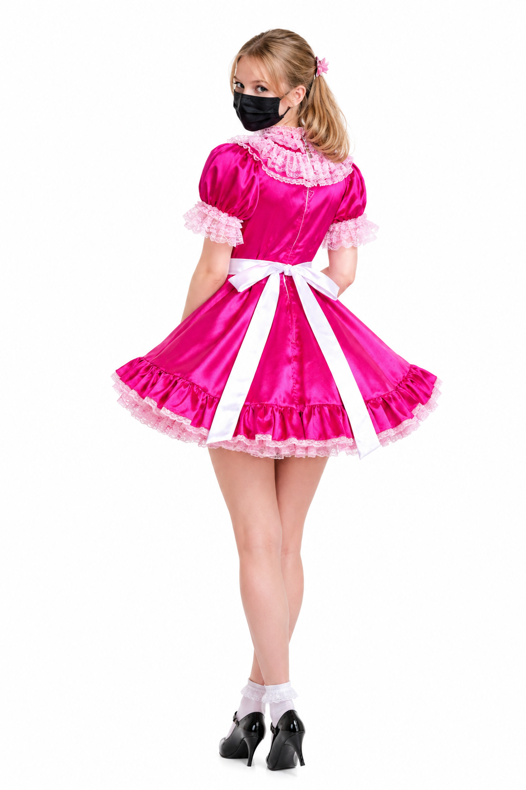 Hot Pink Satin Dress G3933