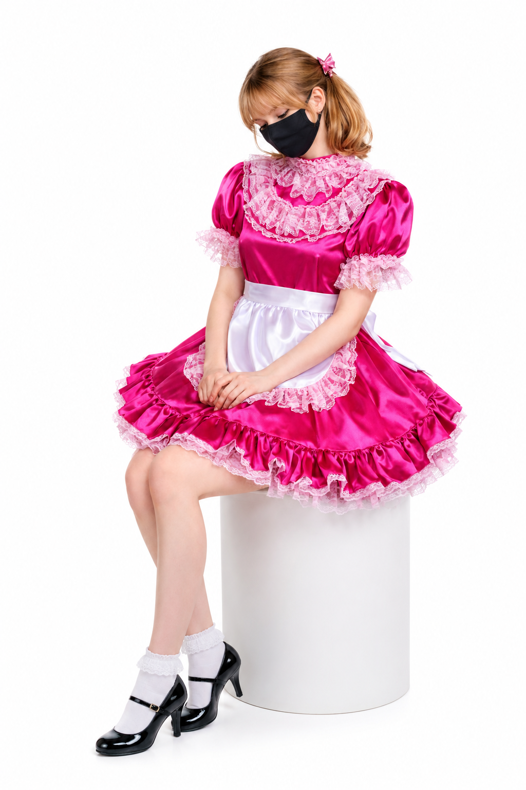 Hot Pink Satin Dress G3933