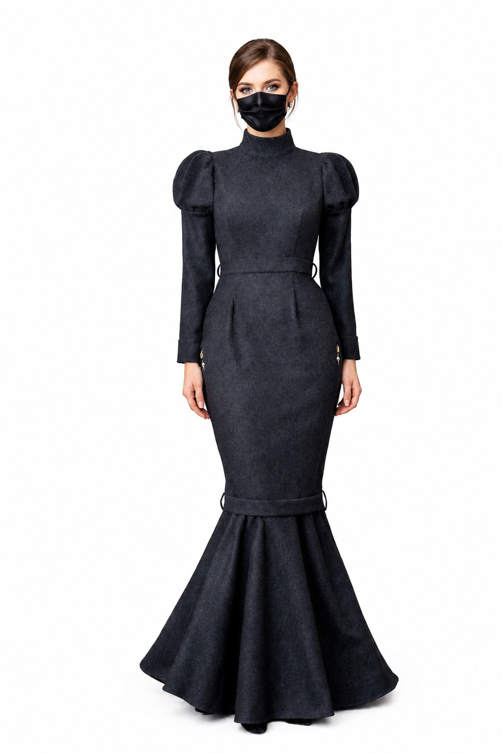 Dark Gray Woolen Dress G3934