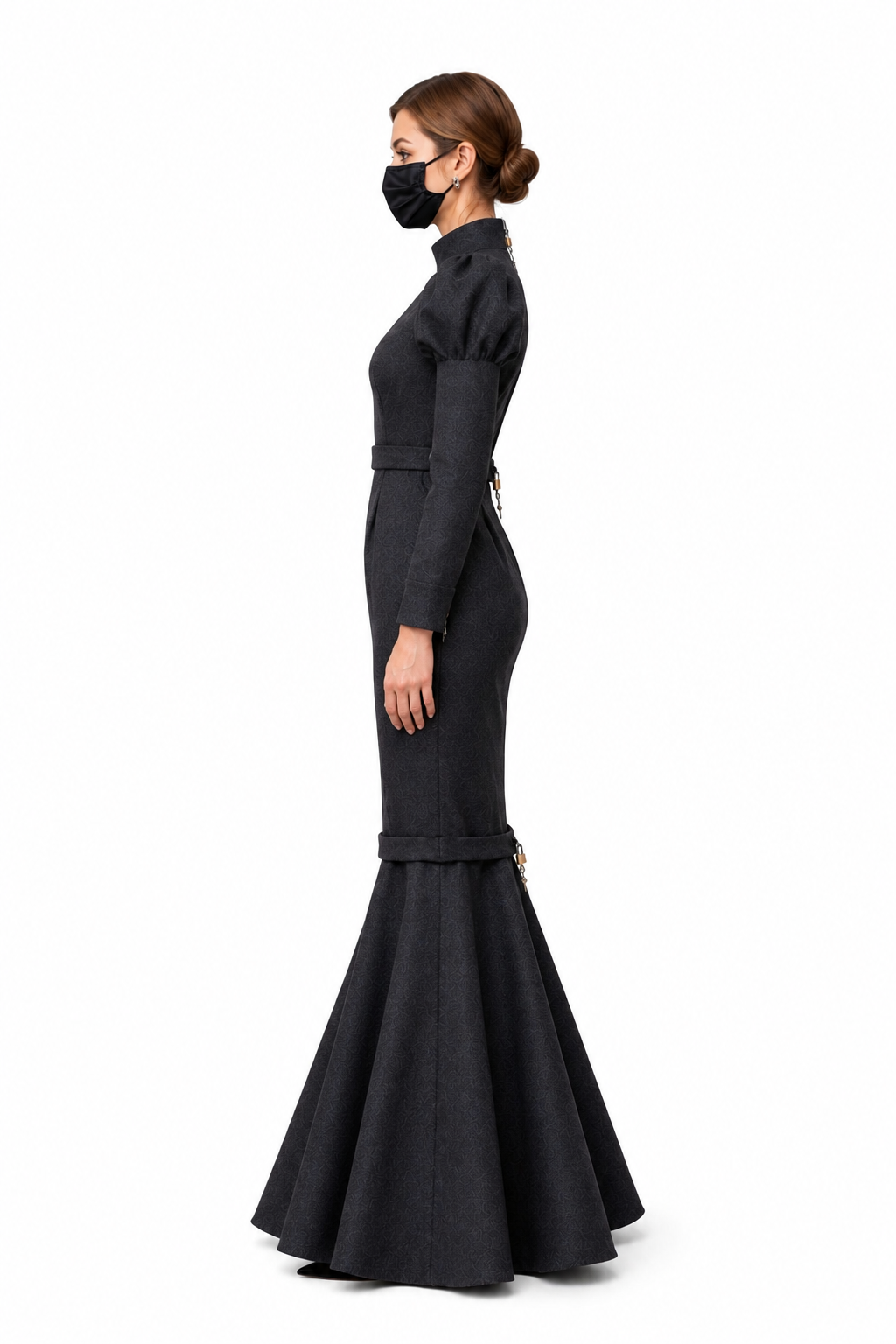 Dark Gray Woolen Dress G3934