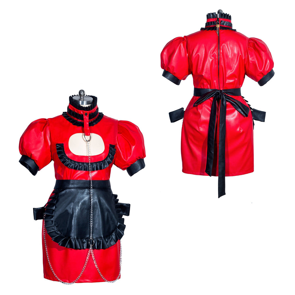 Red Leather Dress G3935