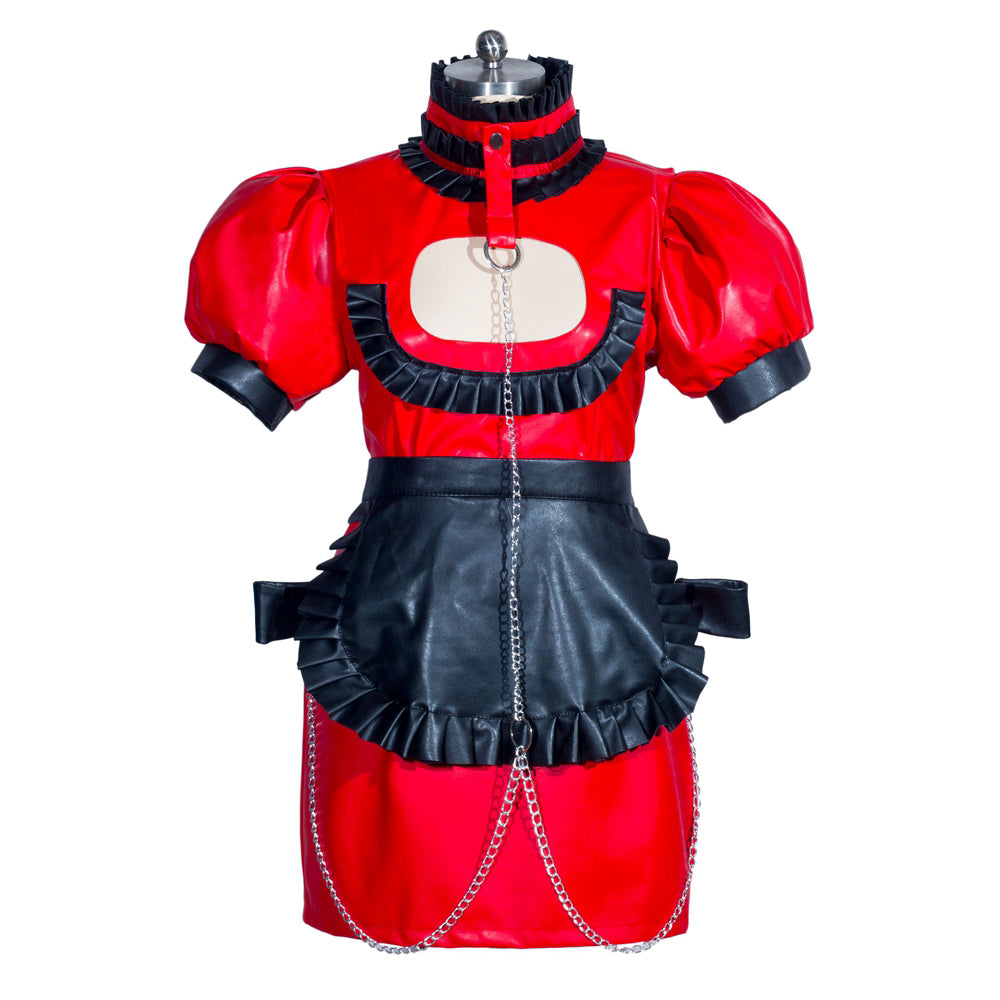 Red Leather Dress G3935