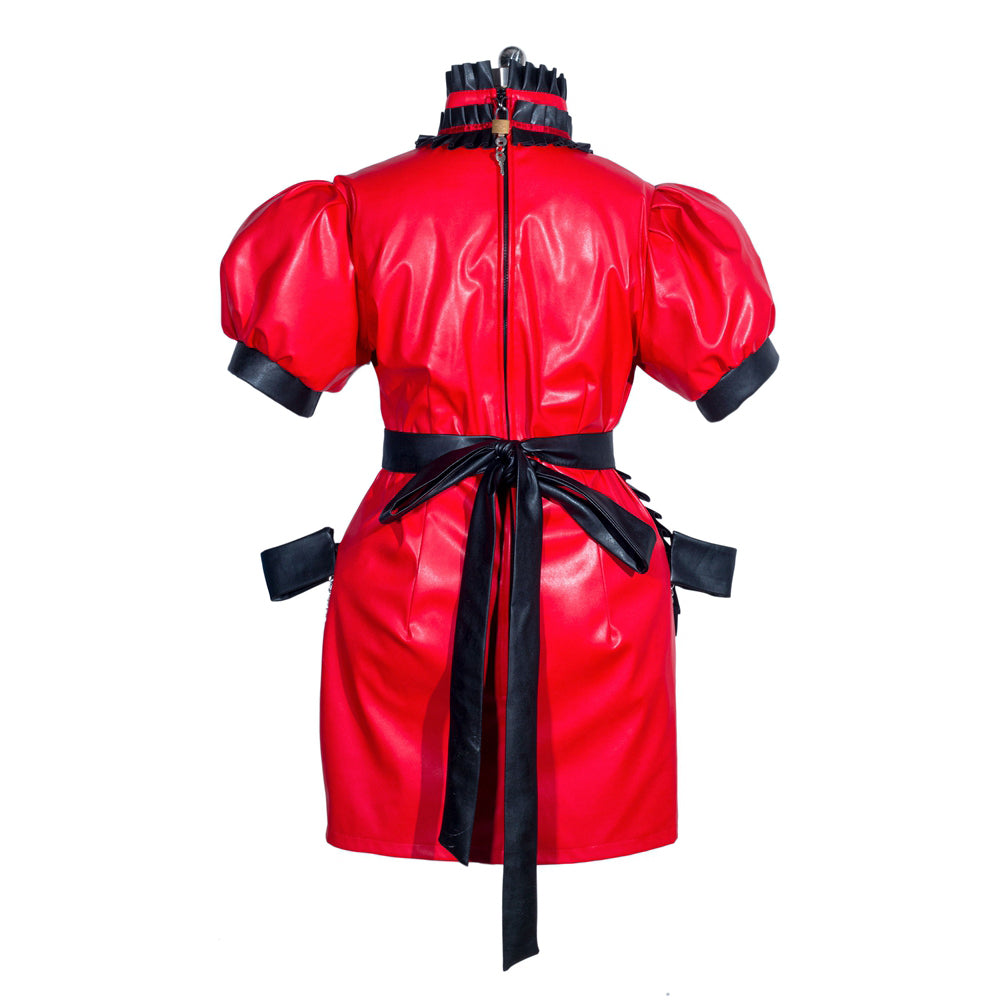 Red Leather Dress G3935