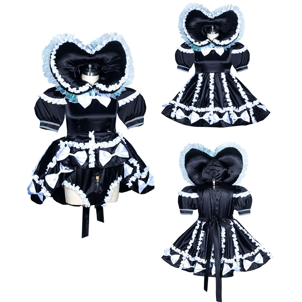 Robe en satin noir G3937
