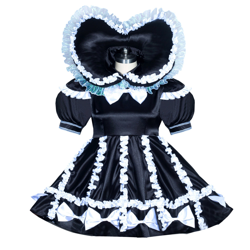 Robe en satin noir G3937