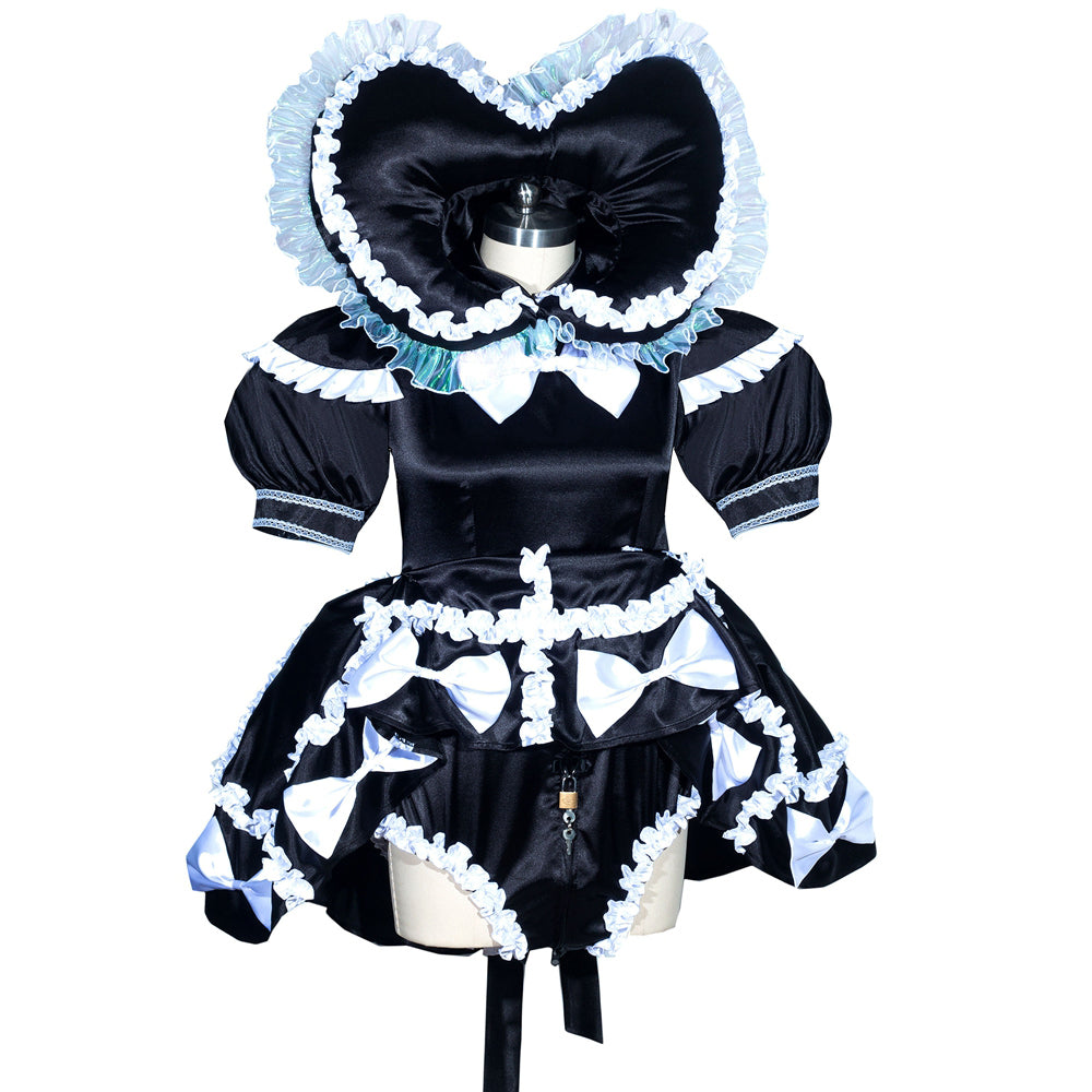 Robe en satin noir G3937
