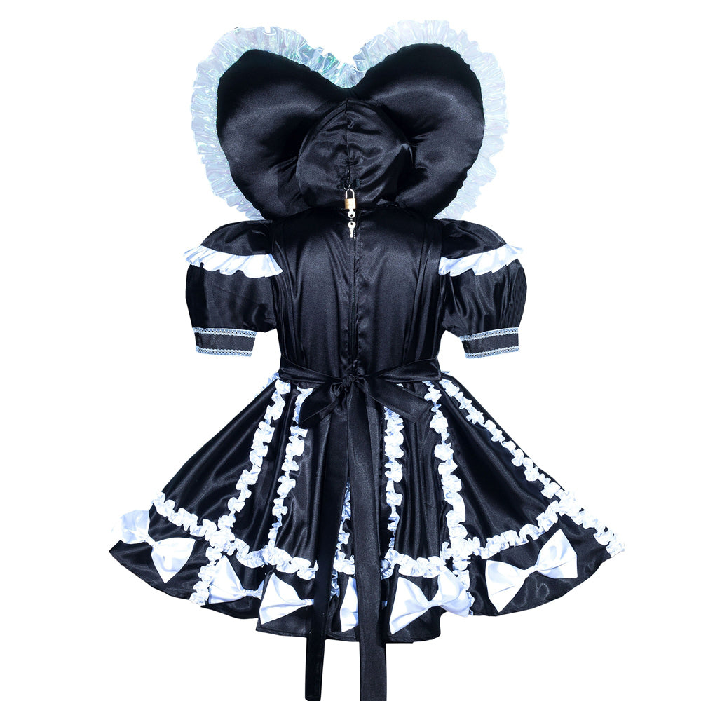 Robe en satin noir G3937