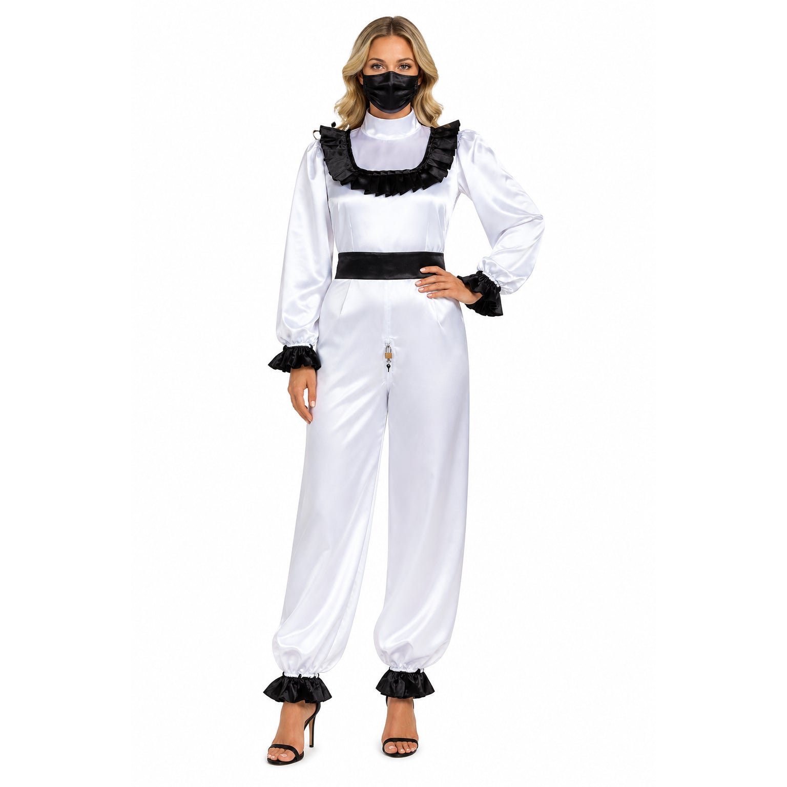 Barboteuse en satin blanc G3938