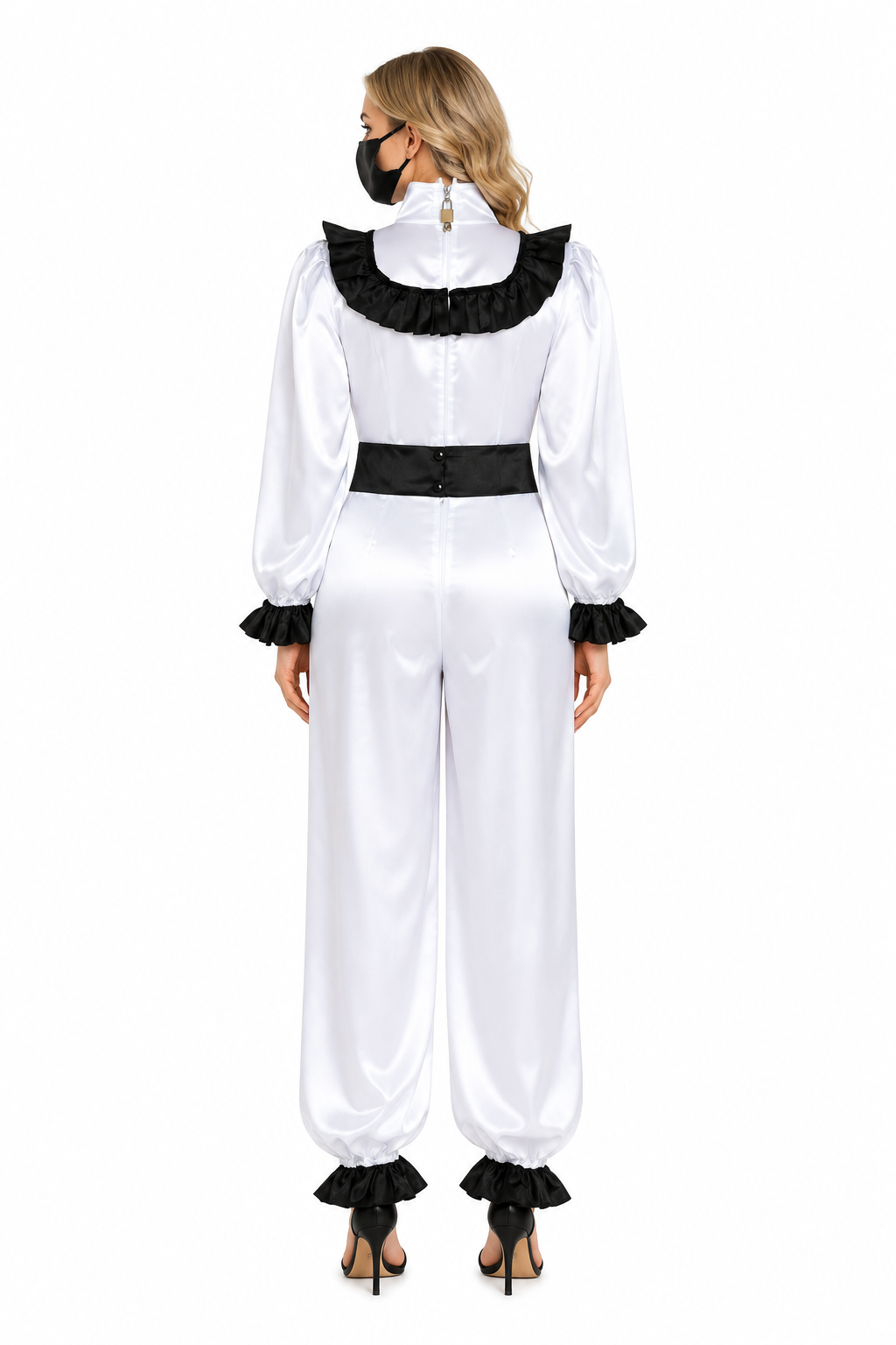 White Satin Romper G3938