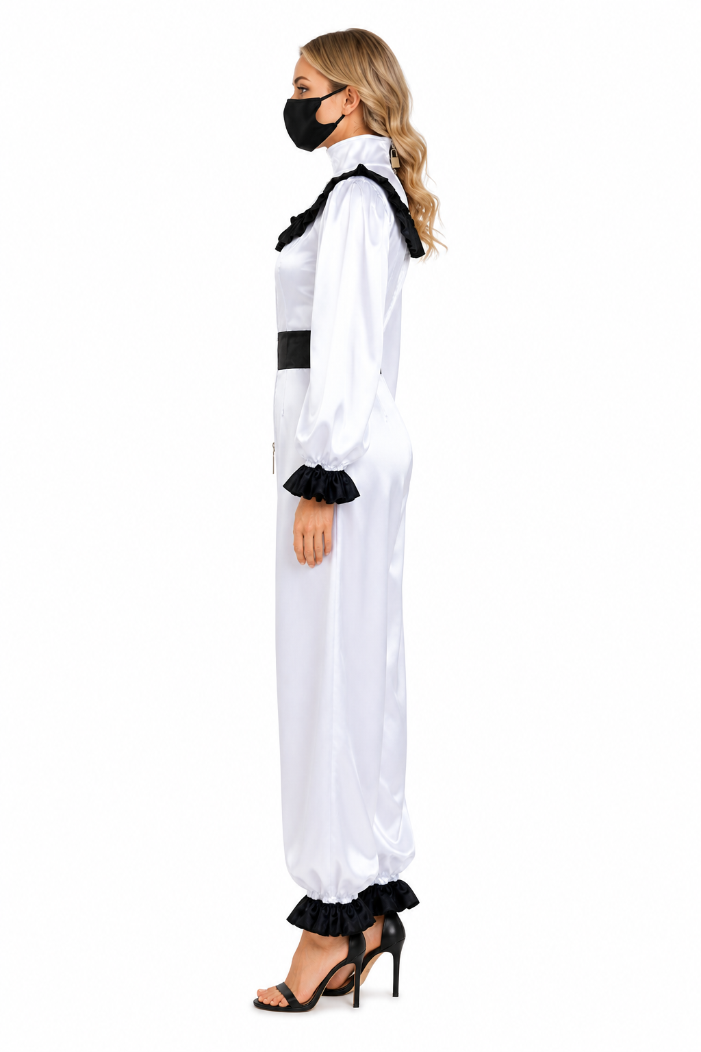 White Satin Romper G3938