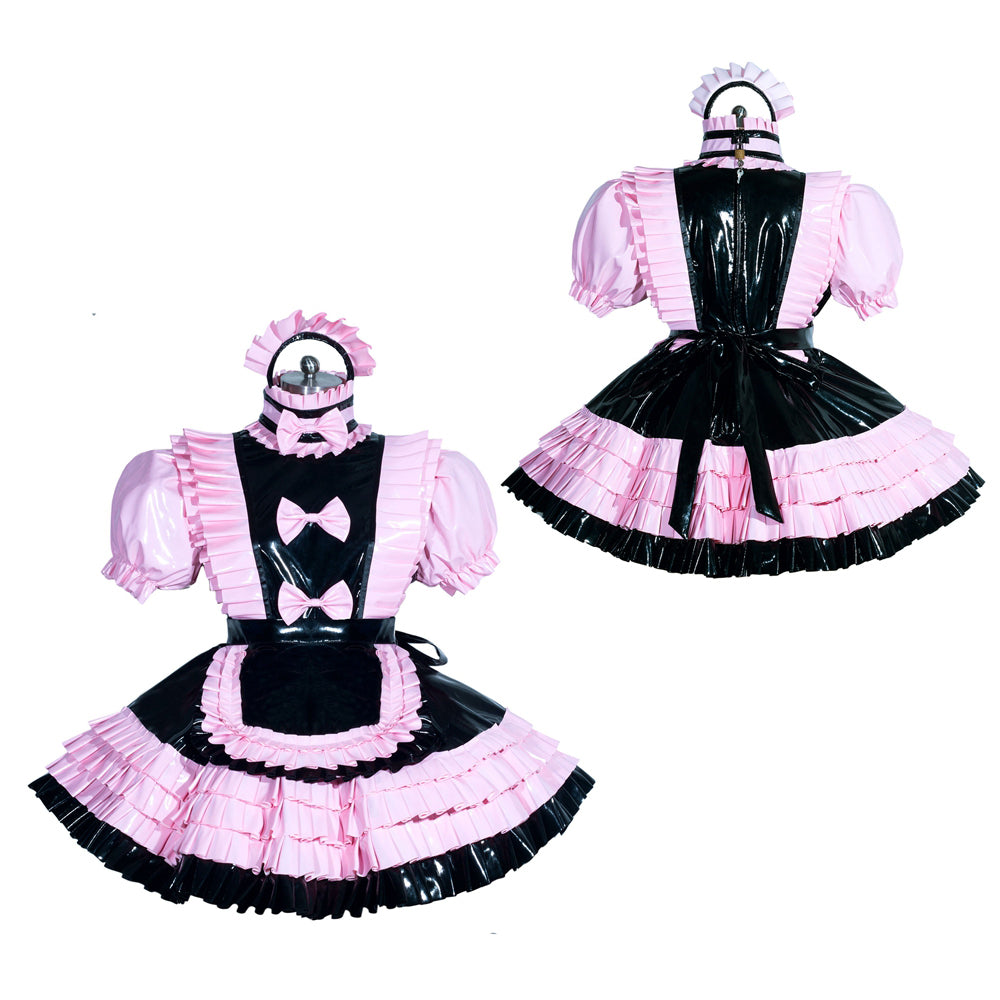 Robe noire moulante en PVC G3943