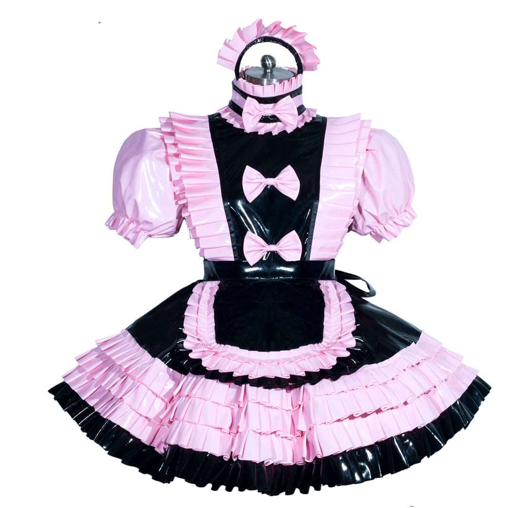 Robe noire moulante en PVC G3943