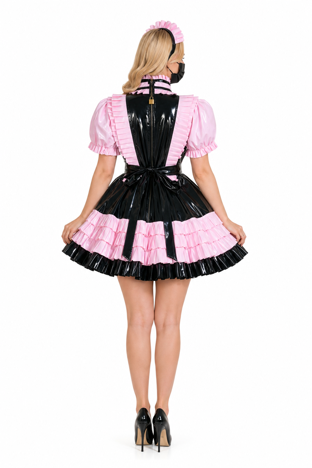 Black Thin PVC Dress G3943