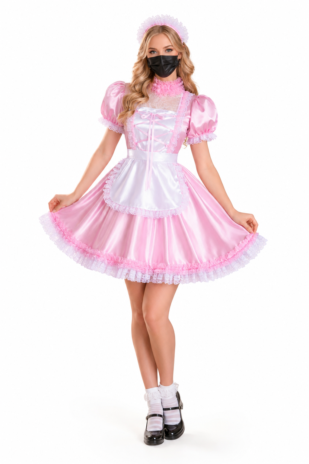 Baby Pink Satin Dress G3945