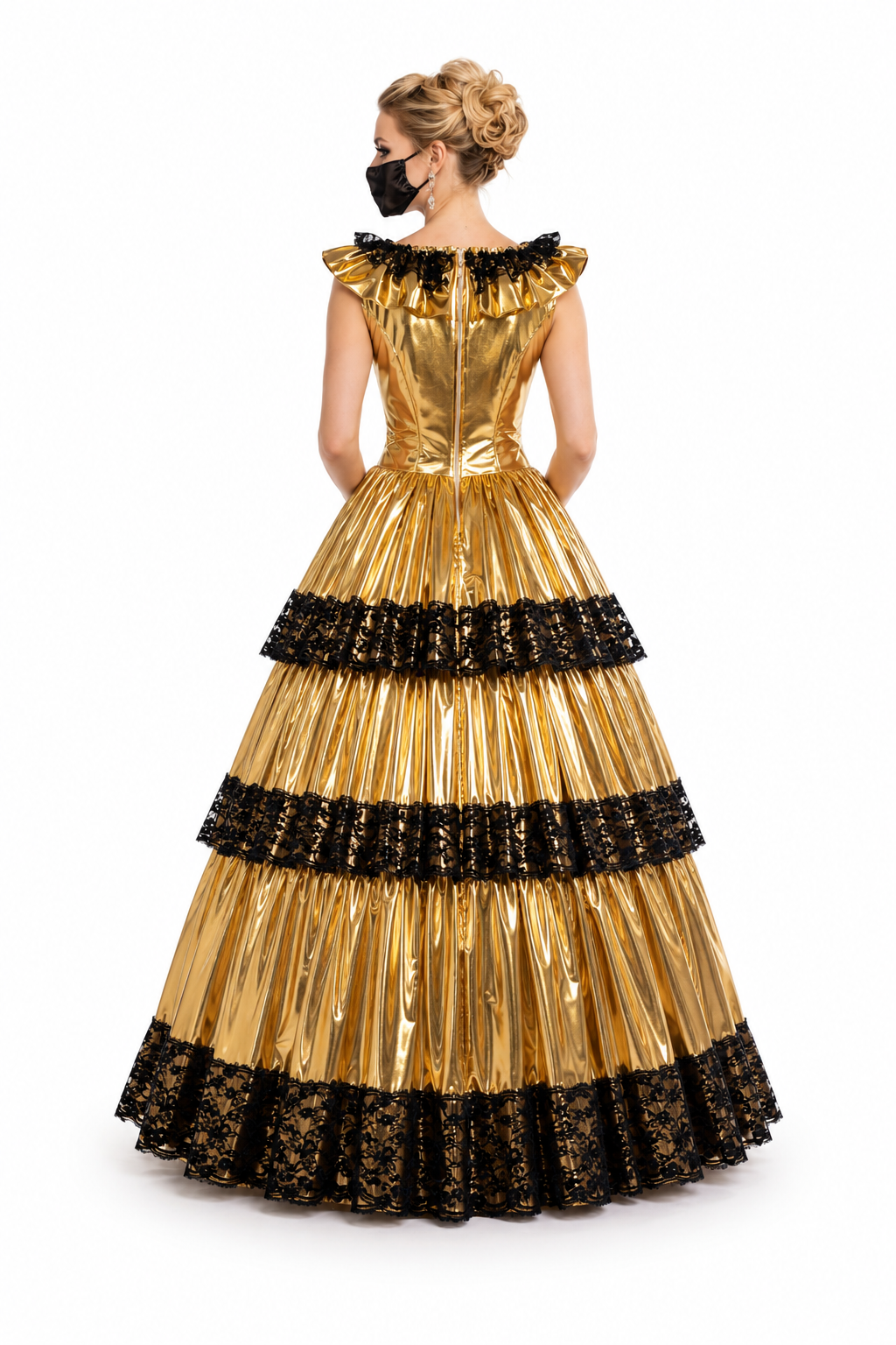 Gold Thin PVC Dress G3946