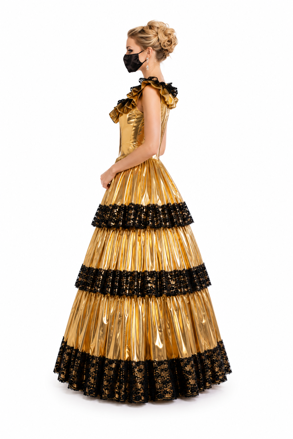 Gold Thin PVC Dress G3946