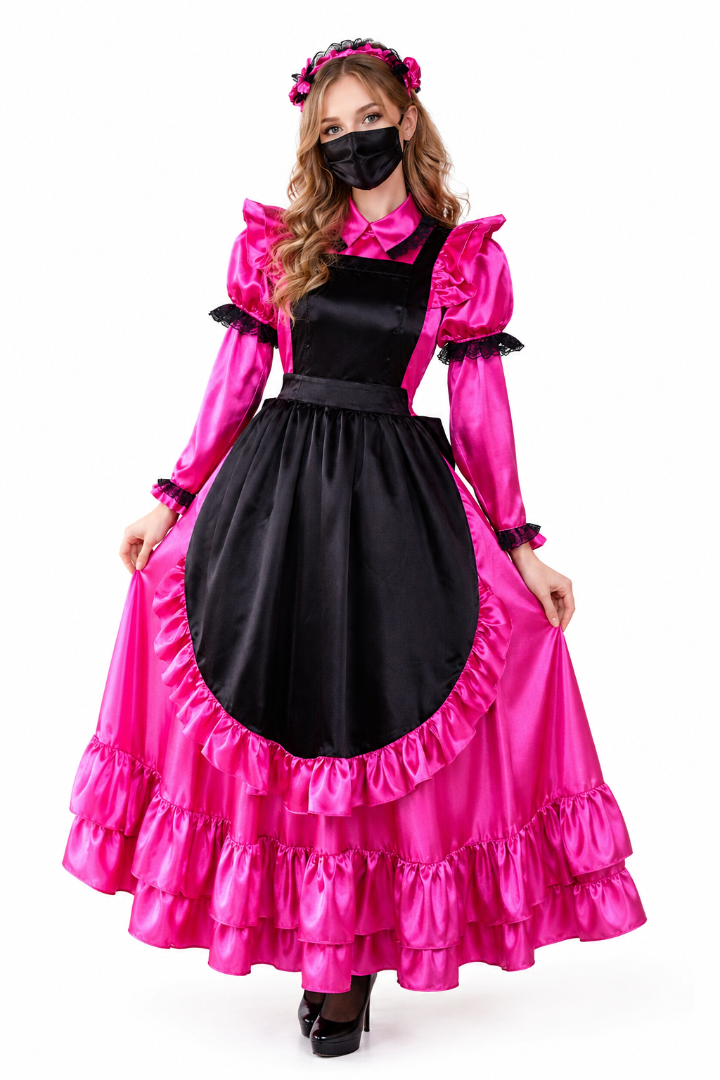 Hot Pink Satin Dress G3948