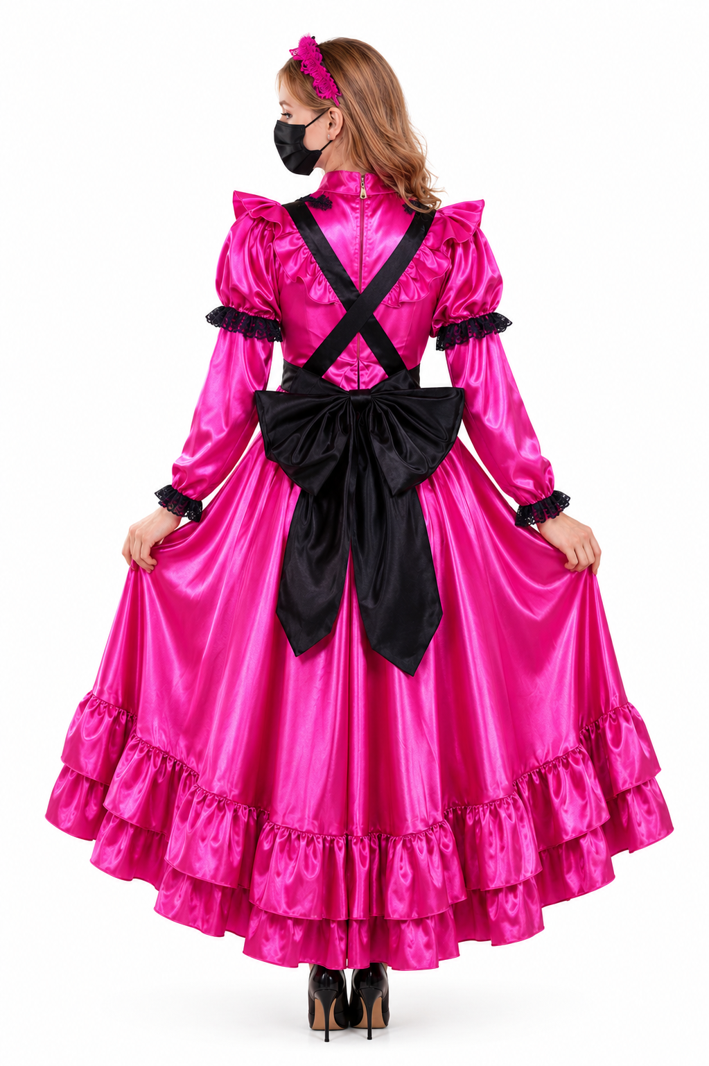 Hot Pink Satin Dress G3948