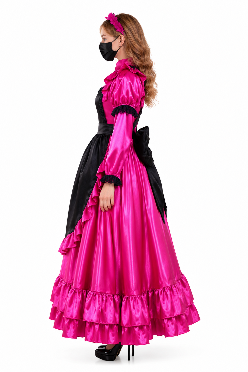 Hot Pink Satin Dress G3948