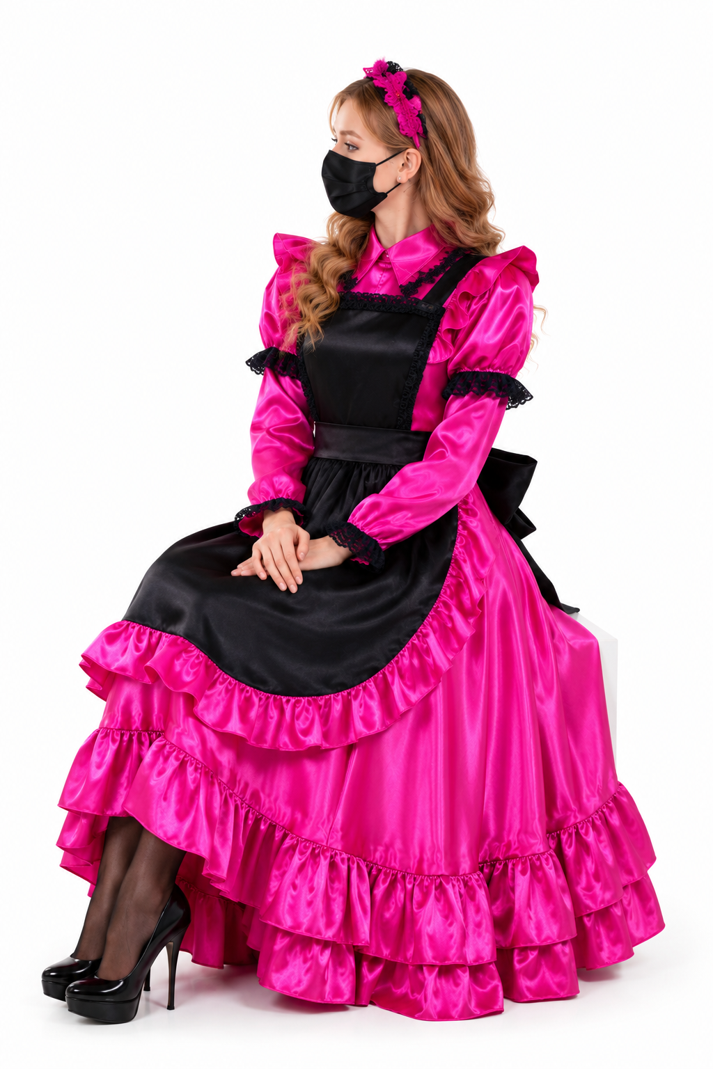 Hot Pink Satin Dress G3948