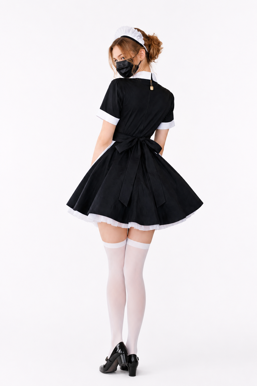 Schwarzes Baumwollkleid G3949