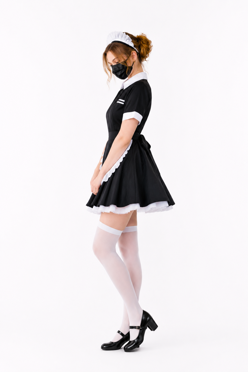 Schwarzes Baumwollkleid G3949