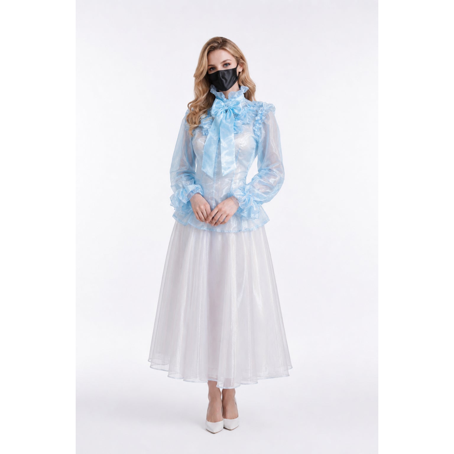 Chemisier en Organza Bleu Layette G3950