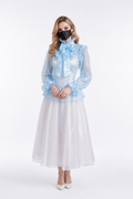 Baby Blue Organza Blouse G3950