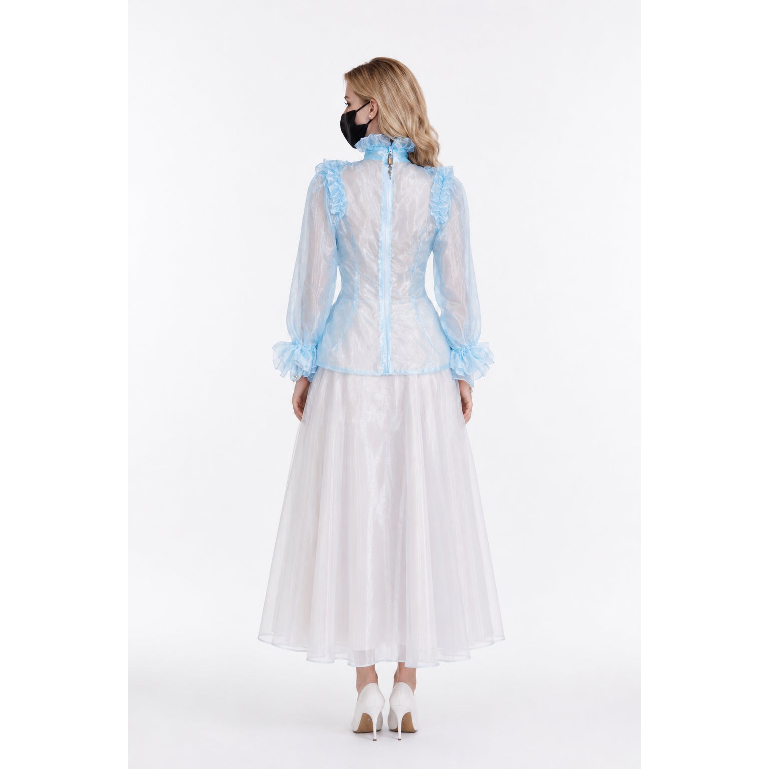 Chemisier en Organza Bleu Layette G3950