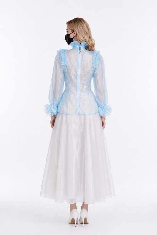 Baby Blue Organza Blouse G3950