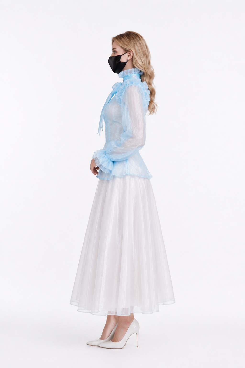 Baby Blue Organza Blouse G3950